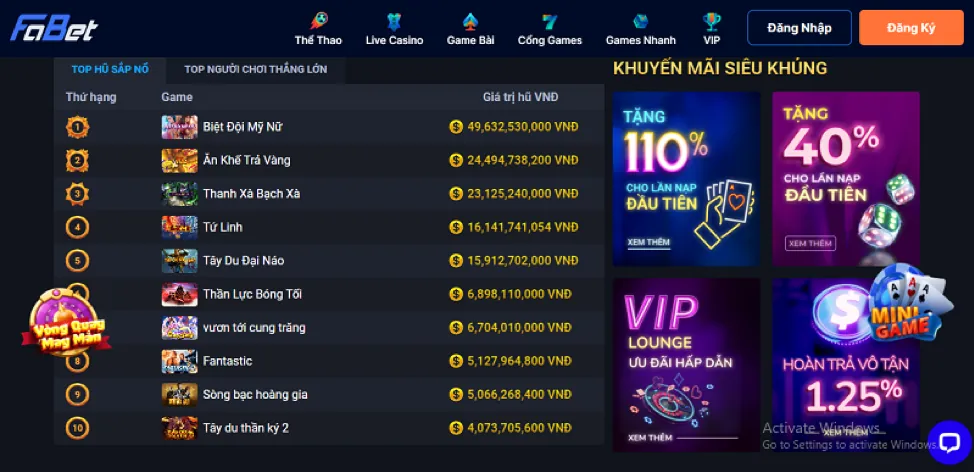 Tổng quan về các trò chơi Slot tại clubv win
